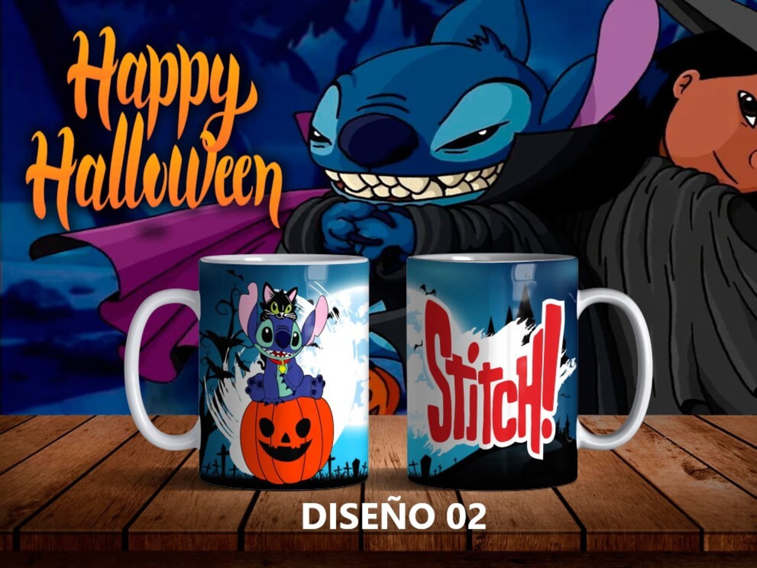 Taza Stitch Halloween personalizada, varios diseños a elegir - 2