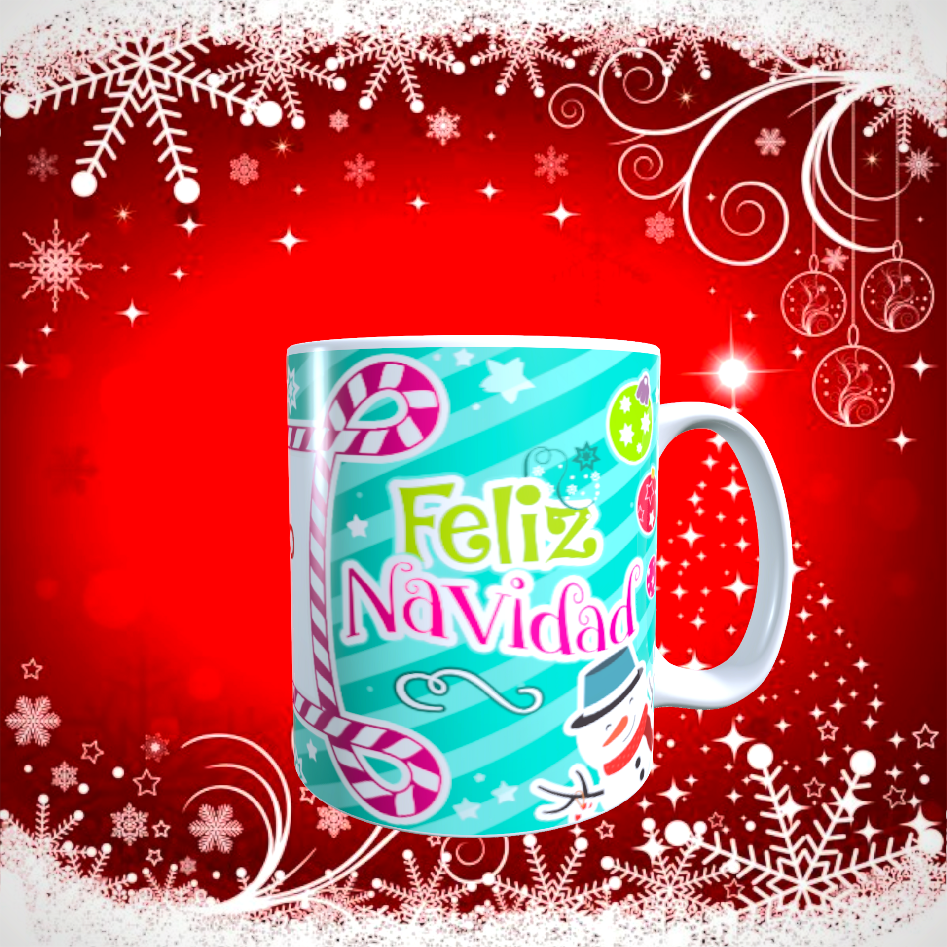 Taza FELIZ NAVIDAD 01 con foto a personalizar - 4