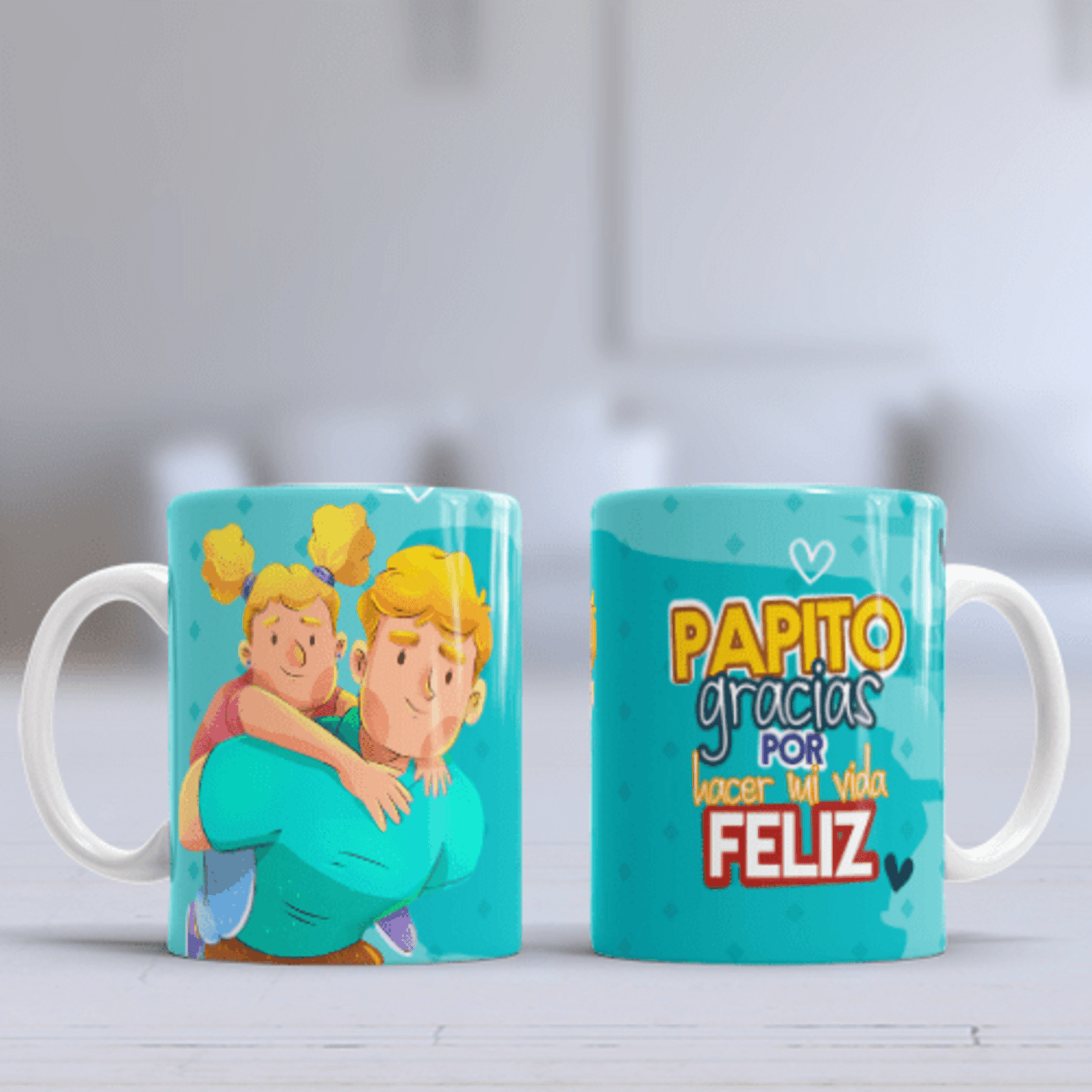 Tazas Papito gracias (051), personalizada, calidad Premium - 1