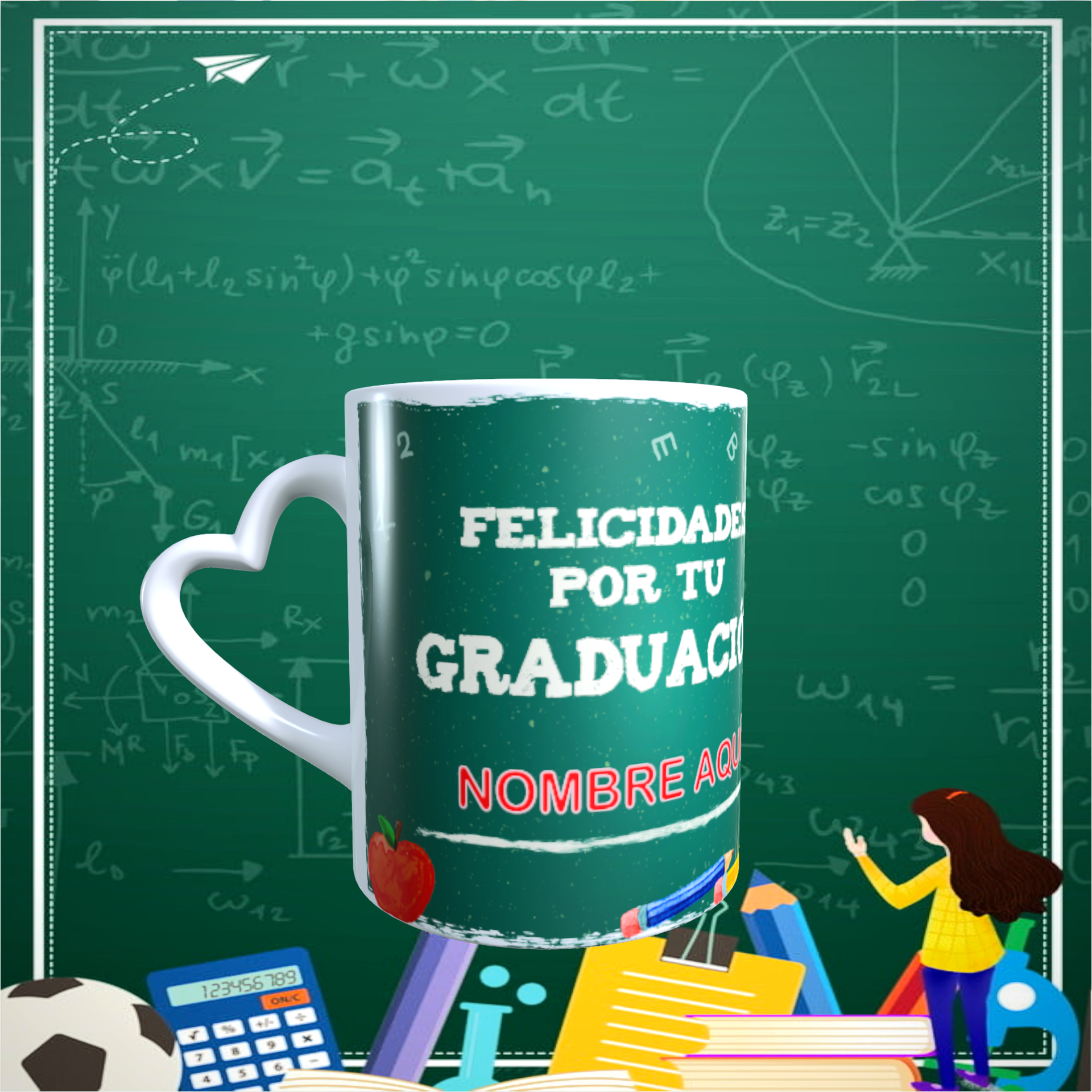 Tazas personalizada Felicidades por tú graduación. Calidad Premium - 2