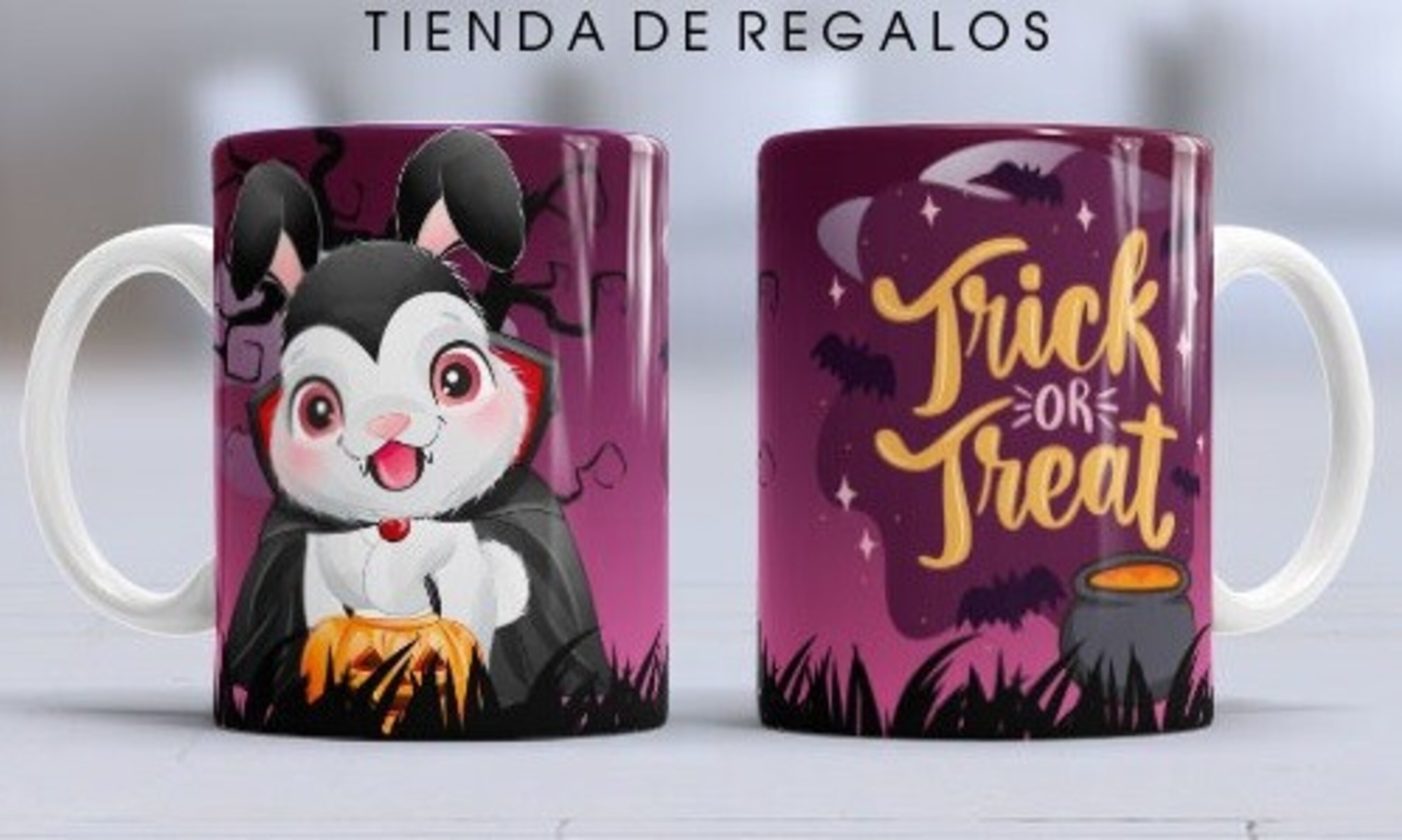 Taza personalizada Animalitos Happy Halloween, varios diseños - 3