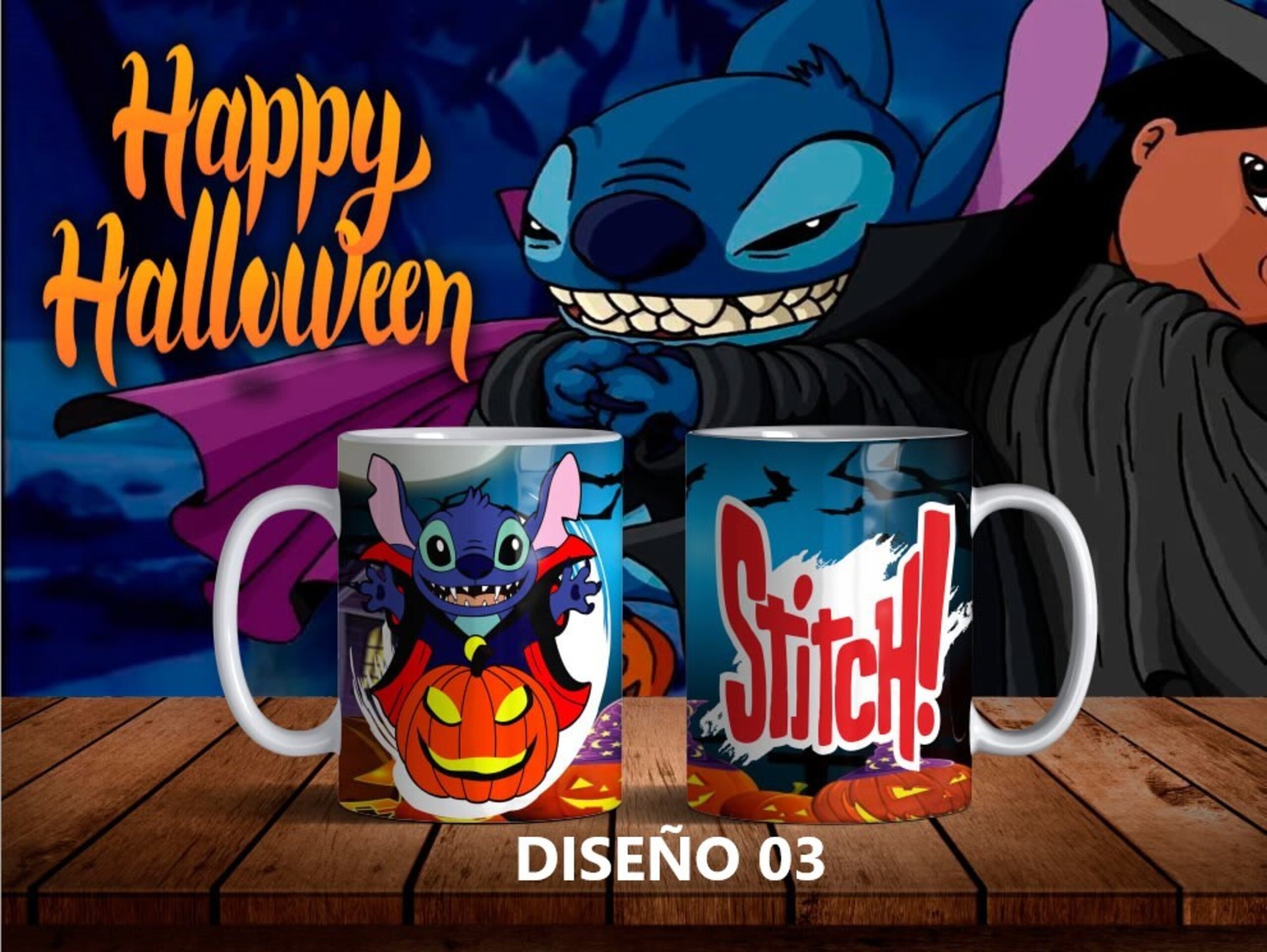 Taza Stitch Halloween personalizada, varios diseños a elegir - 3