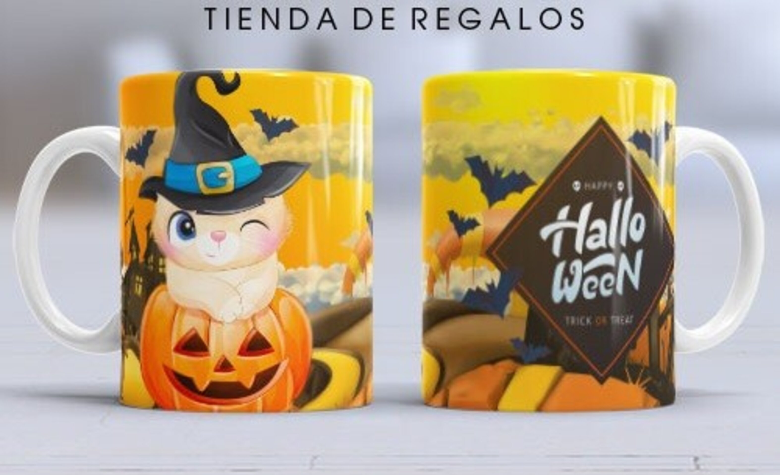 Taza personalizada Animalitos Happy Halloween, varios diseños - 4