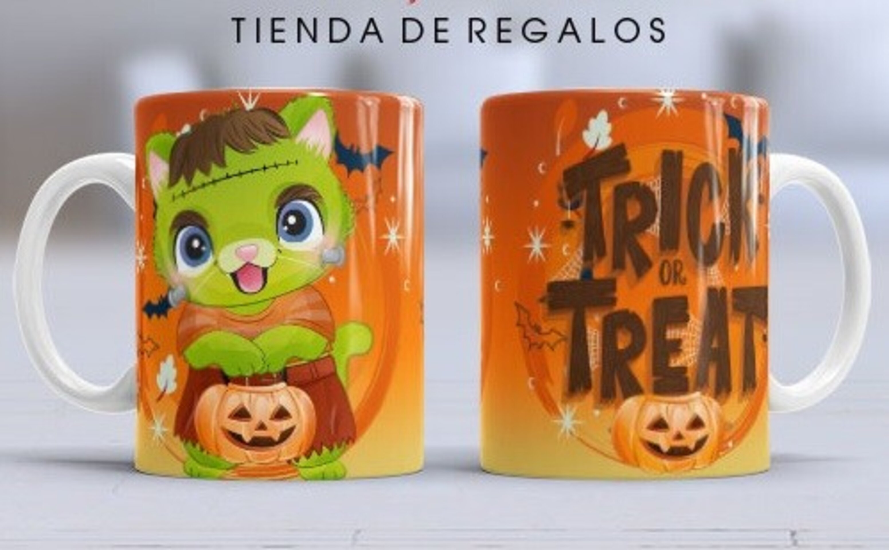 Taza personalizada Animalitos Happy Halloween, varios diseños - 5
