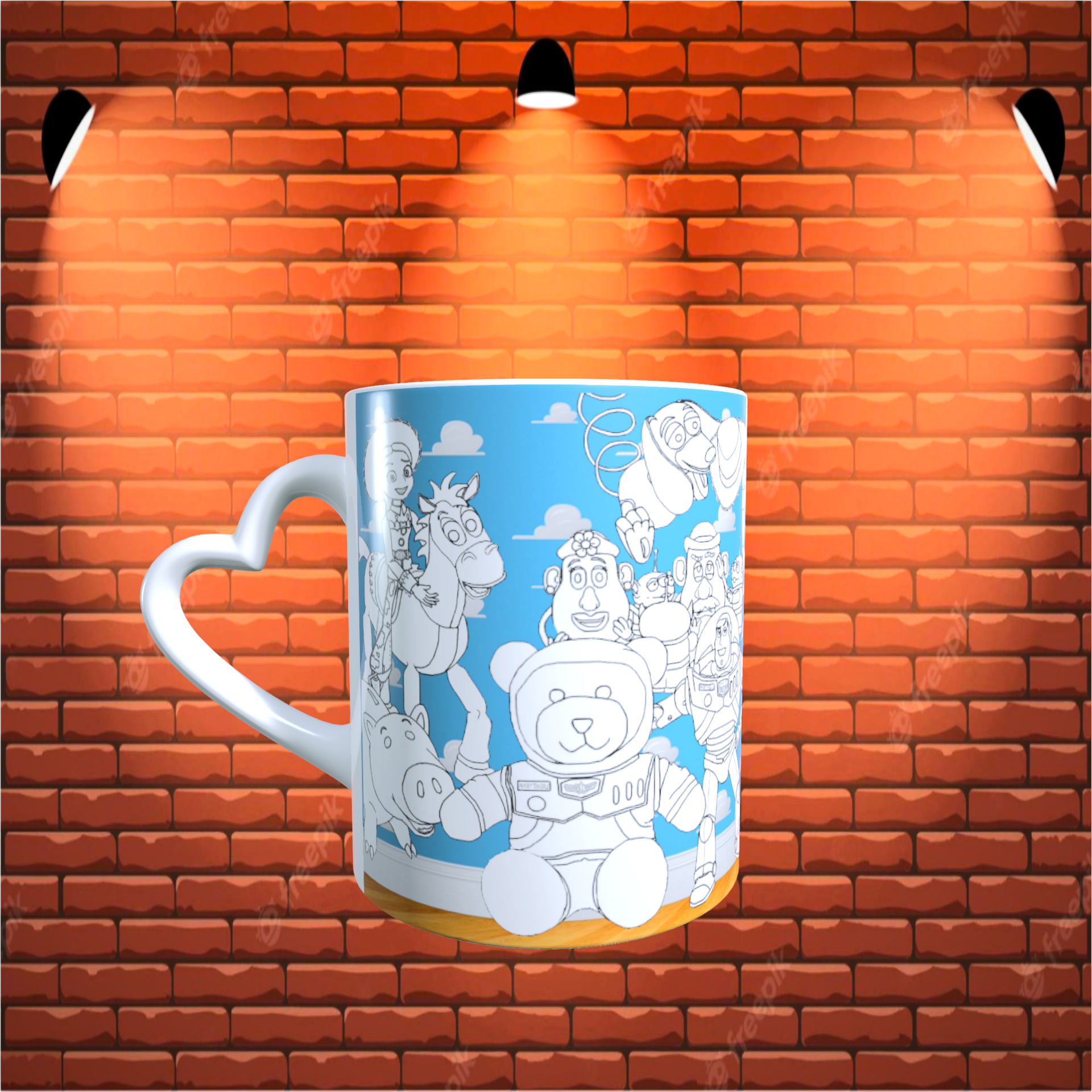 Taza para colorear TOY Story + regalo pack rotuladores lavables - 3